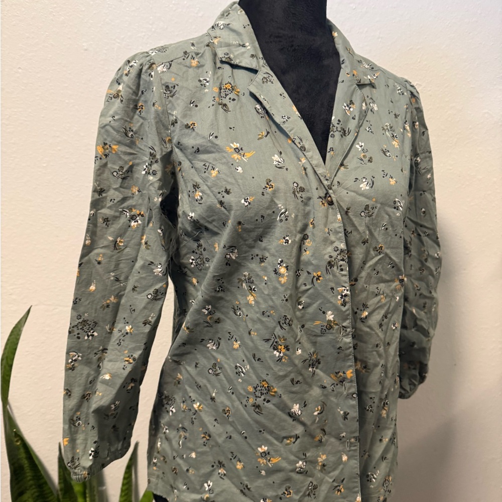 Fat Face 100% Cotton Floral Button-Up Blouse